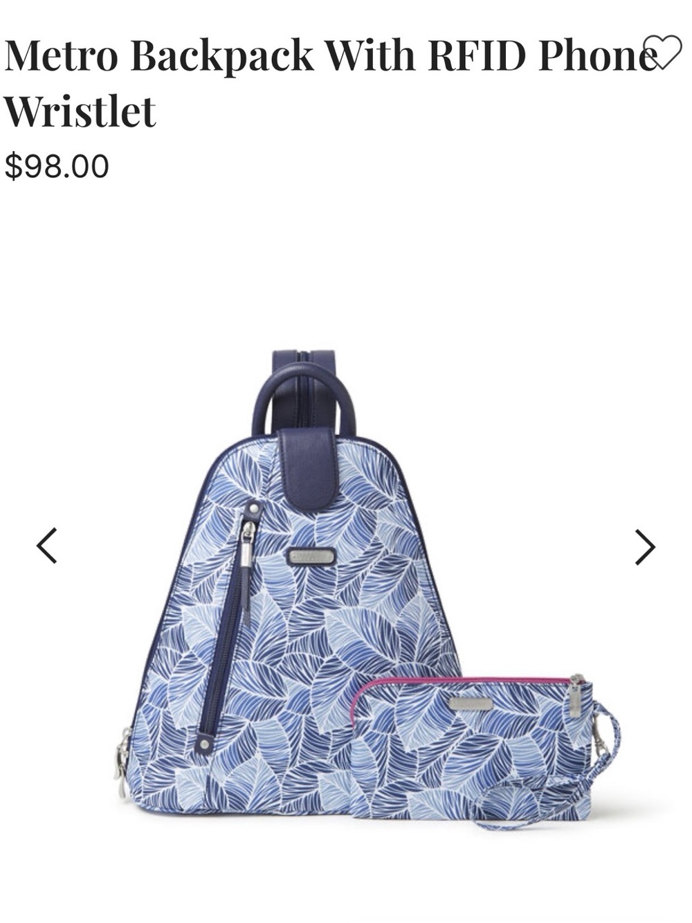 Metro Backpack with RFID Phone Wristlet